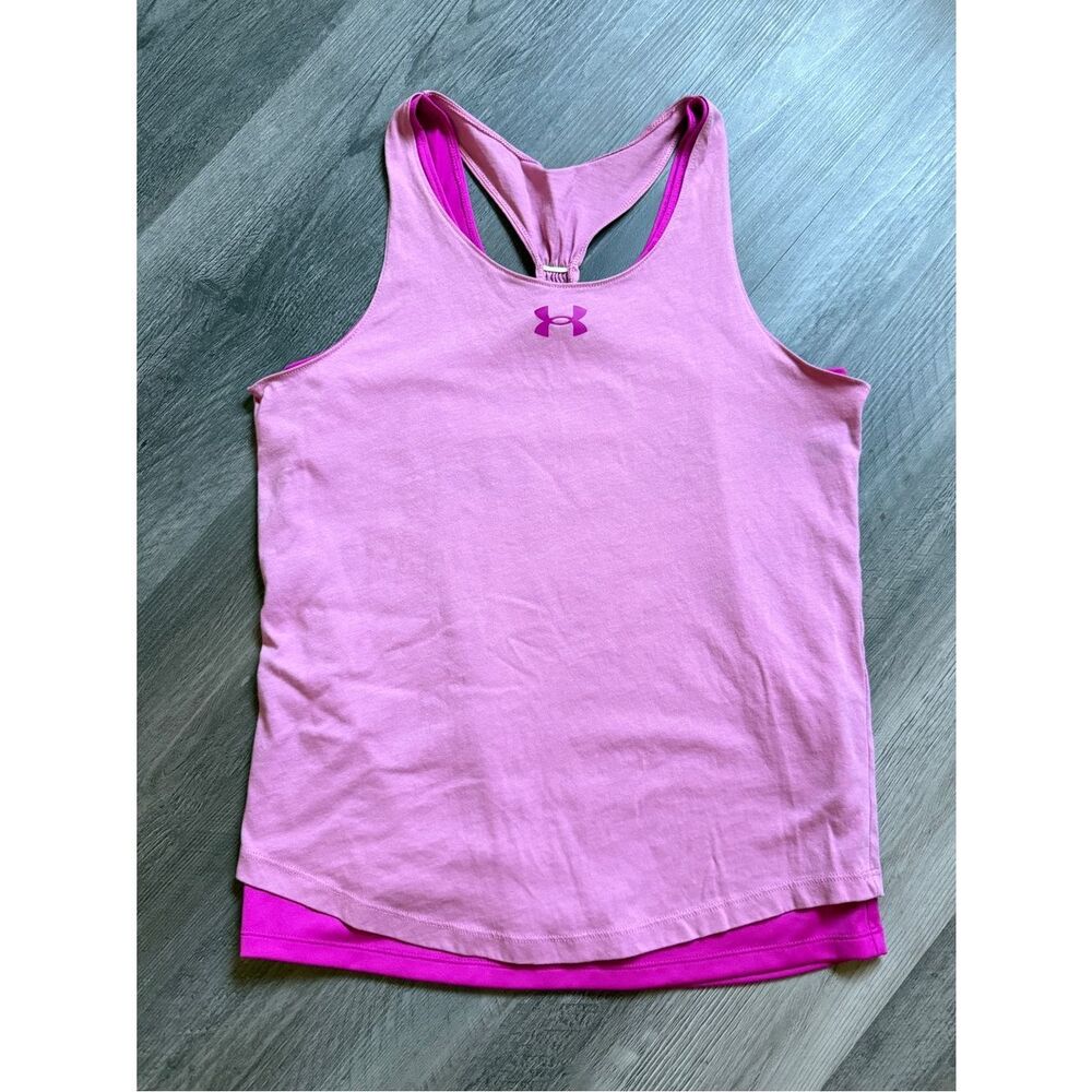 Under Armour Double The Fun Pink Tank Top Youth Large